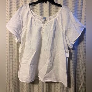 Flutter sleeve embroidered swing blouse